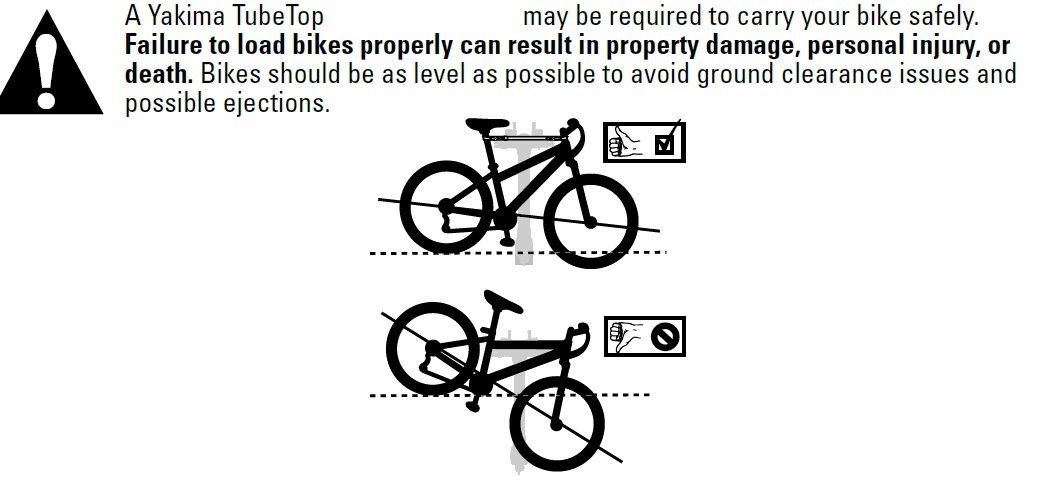 top tube adapter bike rack