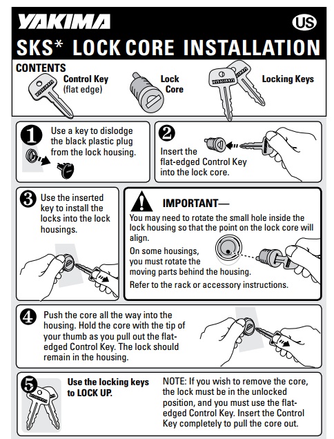 Yakima ski rack discount key